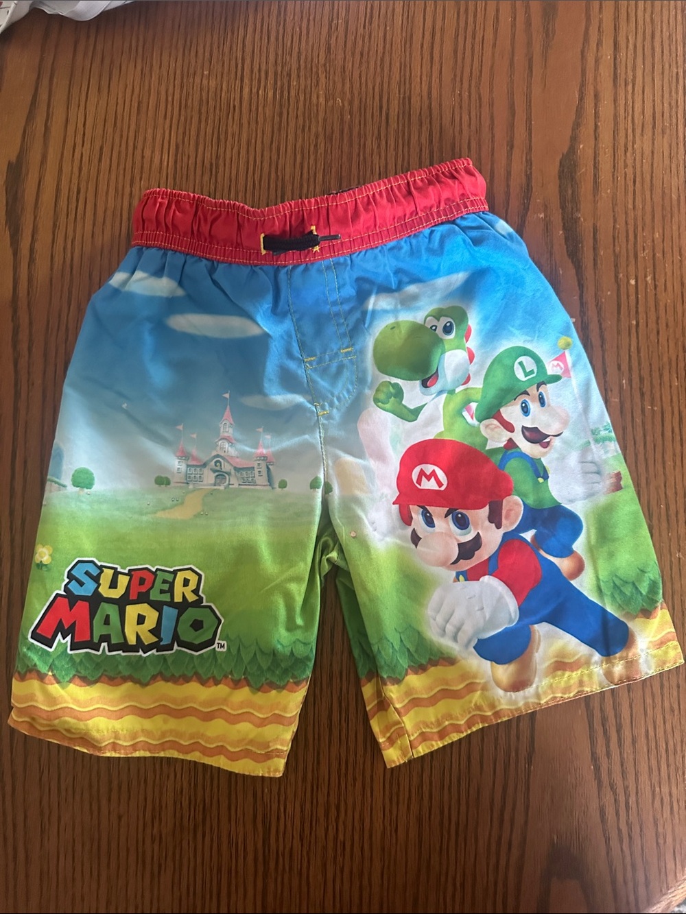 Nintendo Boys Multicolor Super Mario Swim Shorts with Red Waistband